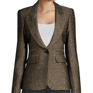 Smythe Peaked Lapel Metallic Gold Blazer - Size 12